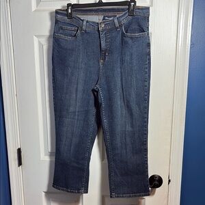 Denim & Co Denim Blue Stretch Ankle Cropped Jeans Size 14